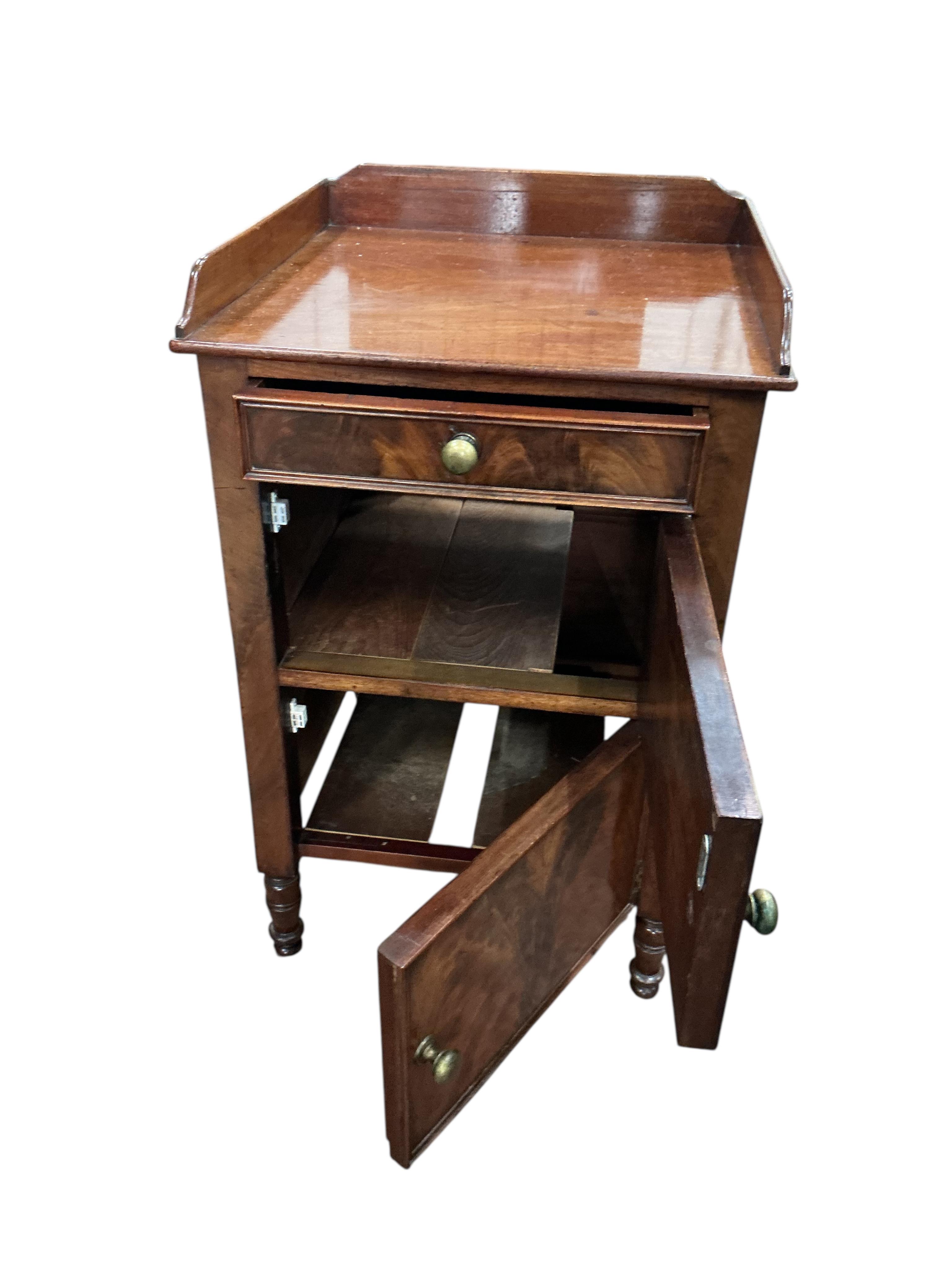 A George IV mahogany bedside cabinet